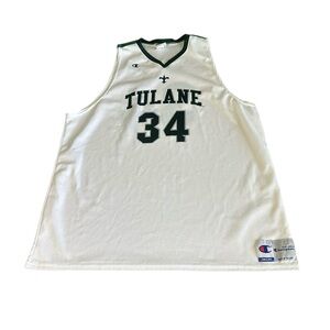 Champion Men Tulane Basketball Green‎ Wave #34 Jersey Sz XXL